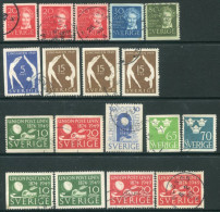 SWEDEN 1949 Complete Issues Used.  Michel 346-55 - Used Stamps