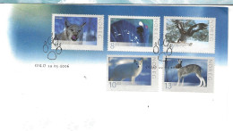 Norway 2006 Wildlife, Capercailzie, The Golden Eagle, Arctic Fox, Mountain Hare, Mi 1573-1577  FDC - FDC