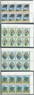 Italia 1966; Flora: Pino, Garofani, Margherite, Olivo. Serie Completa In Blocchi D’ Angolo X 8 Francobolli =:2 Quartine - Blokken & Velletjes