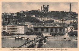 FRANCE - Lyon - Palais De Justice - Fourvière Et La Tour De Fourvière - Carte Postale Ancienne - Autres & Non Classés
