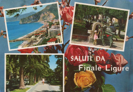 CARTOLINA 1985 ITALIA SAVONA FINALE LIGURE SALUTI VEDUTINE Italy Postcard ITALIEN Ansichtskarten - Savona