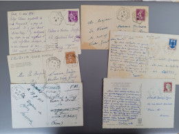 Lot De Cartes Postales Et Lettres Avec Cachets De Cuirassées, Croiseurs Porte Avion , Tres Bon Lot - 1921-1960: Modern Period