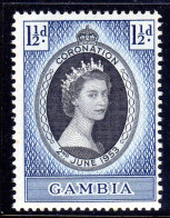 GAMBIA - 1953 QUEEN ELIZABETH II CORONATION STAMP FINE MNH ** SG 170 - Gambia (...-1964)