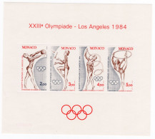 1984 MONACO BF 25 MNH ** Olimpiadi Di Los Angeles - Blocks & Sheetlets