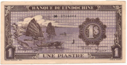 French Indochina 1 Piastres ND 1942 P-60 Extreme Fine - Other - Asia