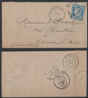 PONTARLIER - DOUBS / 1875 CONVOYEUR STATION LIGNE 194 LETTRE ==> EPINAL - Bahnpost