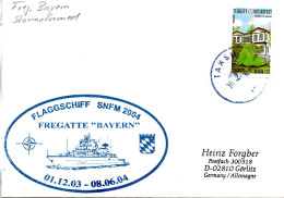 (Freg3) BRD Cachetumschlag FREGATTE "BAYERN" F217 Flaggschiff SNFM 2004 Türkei" EF Türkei TSt 16.2.04 Taksim - Bateaux