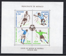1982 MONACO BF 19 MNH ** Coppa Del Mondo Di Calcio In Spagna - Blocs