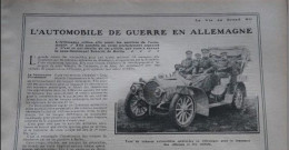 1906 AUTOMOBILE - L'AUTOMOBILE DE GUERRE EN ALLEMAGNE - LE TRAIN AUTOMOBILE - Revue " LA VIE AU GRAND AIR " - 1900 - 1949