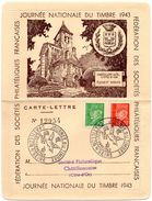 OISEAU / COLOMBE = 21 CHATILLON / SEINE 1943 = CACHET Temporaire Illustré ' Journée Du Timbre '  CARTE LETTRE ENTIERE - Stamp's Day