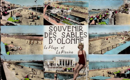 LES SABLES D ' OLONNE     ( VENDEE )   SOUVENIR  . LA PLAGE ET LA PISCINE  . MULTI-VUES - Sables D'Olonne