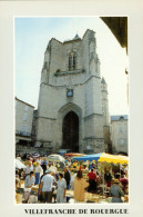 CPM12- VILLEFRANCHE-DE-ROUERGUE - Jour De Marché Place De La Collégiale * 2 Scans - Villefranche De Rouergue