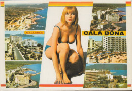 Spanien - Mallorca - Cala Bona - Hotels - Bikini Girl - 2x Nice Stamps - Mallorca