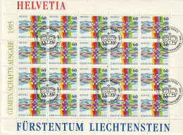 Schweiz Suisse 1995: HELVETIA / FÜRSTENTUM LIECHTENSTEIN 886 Mi 1558 Yv 1491 Mit ET-⊙ SEVELEN (Zumstein CHF 15.00) - Gezamelijke Uitgaven