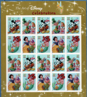 USA 2005 Disney Comics Sheet MNH Mickey Mouse & Pluto, Mad Hatter & Alice, Arielle,Snowwhite & Dwarf - Cinéma