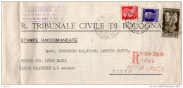 1937 LETTERA RACCOMANDATA CON ANNULLO BOLOGNA - Storia Postale