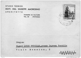 1960  LETTERA CON ANNULLO RIONERO IN VULTURE POTENZA - 1946-60: Poststempel