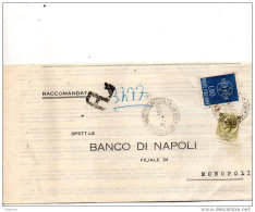 1960 LETTERA INTESTATA CON ANNULLO MONOPOLI BARI - 1946-60: Poststempel