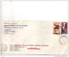 1961 LETTERA INTESTATA CON ANNULLO MONTORIO AL VOMANO TERAMO   + TARGHETTA - 1961-70: Marcofilia