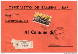 1959  LETTERA RACCOMANDATA  CON ANNULLO BARI - 1946-60: Marcophilie