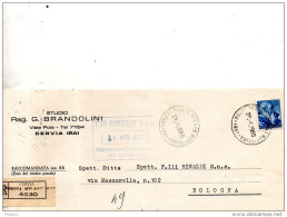 1965  LETTERA RACCOMANDATA CON ANNULLO CERVIA  MILANO MARITTIMA - 1961-70: Poststempel