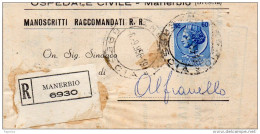 1956  LETTERA RACCOMANDATA  CON ANNULLO MANERBIO BRESCIA - 1946-60: Poststempel