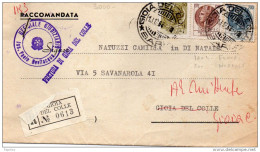 1968  LETTERA  RACCOMANDATA  CON ANNULLO GIOIA DEL COLLE BARI - 1961-70: Storia Postale