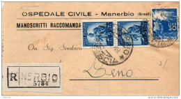 1949  LETTERA   CON ANNULLO MANERBIO  BRESCIA - 1946-60: Marcophilie