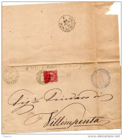 1886  LETTERA CON ANNULLO VILLAFRANCA DI VERONA + VILLIMPENTA MANTOVA - Marcofilía