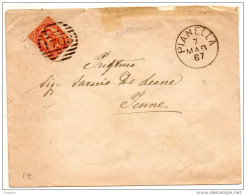 1887 LETTERA CON ANNULLO PIANELLA PESCARA - Storia Postale