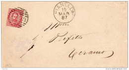 1887 LETTERA CON ANNULLO PIANELLA PESCARA - Storia Postale