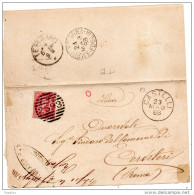 1888  LETTERA CON ANNULLO CASTELLI TERAMO  + AMB. BOLOGNA - FOGGIA - Storia Postale