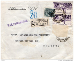 1959 LETTERA RACCOMANDATA CON ANNULLO ALESSANDRA - 1946-60: Marcophilia