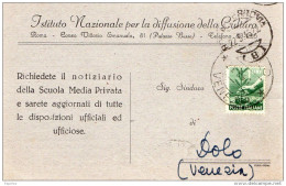 1946 CARTOLINA INTESTATA CON ANNULLO ROMA - 1946-60: Marcophilie