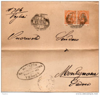 1894  LETTERA CON ANNULLO  VERONA DENTELLATURA SPOSTATA - Marcofilía