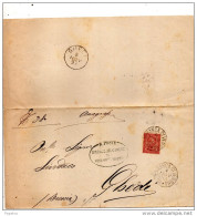 1893 LETTERA CON ANNULLO VILLAFRANCA DI VERONA + GHEDI BRESCIA - Marcofilía