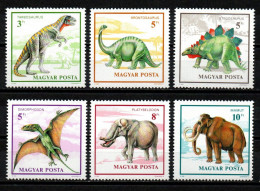 Ungarn 1990 - Mi.Nr. 4110 - 4115 A - Postfrisch MNH - Tiere Animals Dinosaurier Dinosaurs - Préhistoriques