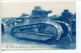 Militaria * CAMP DE SISSONNE Tanks Avec Canons De 37 Mm * Douet Editeur - Equipment