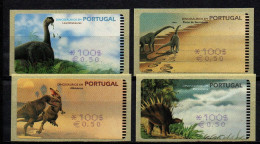 Portugal 2000 - Automatenmarken ATM Mi.Nr. 29 - 32 - Postfrisch MNH - Tiere Animals Dinosaurier Dinosaurs - Preistorici
