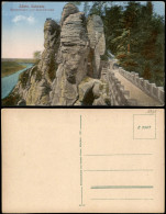Ansichtskarte Rathen Sächs. Schweiz. Basteifelsen Und Basteibrücke. 1912 - Rathen