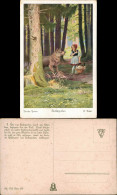 Ansichtskarte  Märchen Brüder Grimm Rotkäppchen Künstlerkarte O. Kube 1918 - Cuentos, Fabulas Y Leyendas