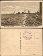 Ansichtskarte Cuxhaven    Hochwasser 1925  Schiffsbordstempel Dampfer Cuxhaven - Cuxhaven