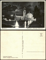 Ansichtskarte Wiesbaden Hauptbahnhof Bei Nacht Und Mondschein 1928 - Wiesbaden