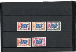 FRANCE   1958-59  Service Conseil De L'Europe  Y.T. N° 17  à  21  Complet  NEUF** - Mint/Hinged