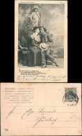 Ansichtskarte  Liebe Liebespaare - Love Engel Und Küssendes Paar 1903 - Couples