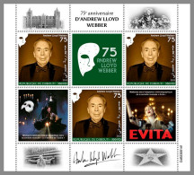 DJIBOUTI 2023 MNH Andrew Lloyd Webber Composer Komponist M/S – IMPERFORATED – DHQ2416 - Musica