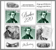 DJIBOUTI 2023 MNH Hector Berlioz Composer Komponist M/S – IMPERFORATED – DHQ2416 - Musik