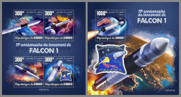 DJIBOUTI 2023 MNH Falcon 1 Space Raumfahrt M/S+S/S – IMPERFORATED – DHQ2416 - Afrique