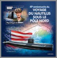 DJIBOUTI 2023 MNH Submarine Nautilus North Pole U-Boote S/S – IMPERFORATED – DHQ2416 - Submarines