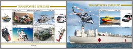 GUINEA-BISSAU 2023 MNH Special Transport Helicopter Hubschrauber M/S+S/S – IMPERFORATED – DHQ2416 - Hélicoptères